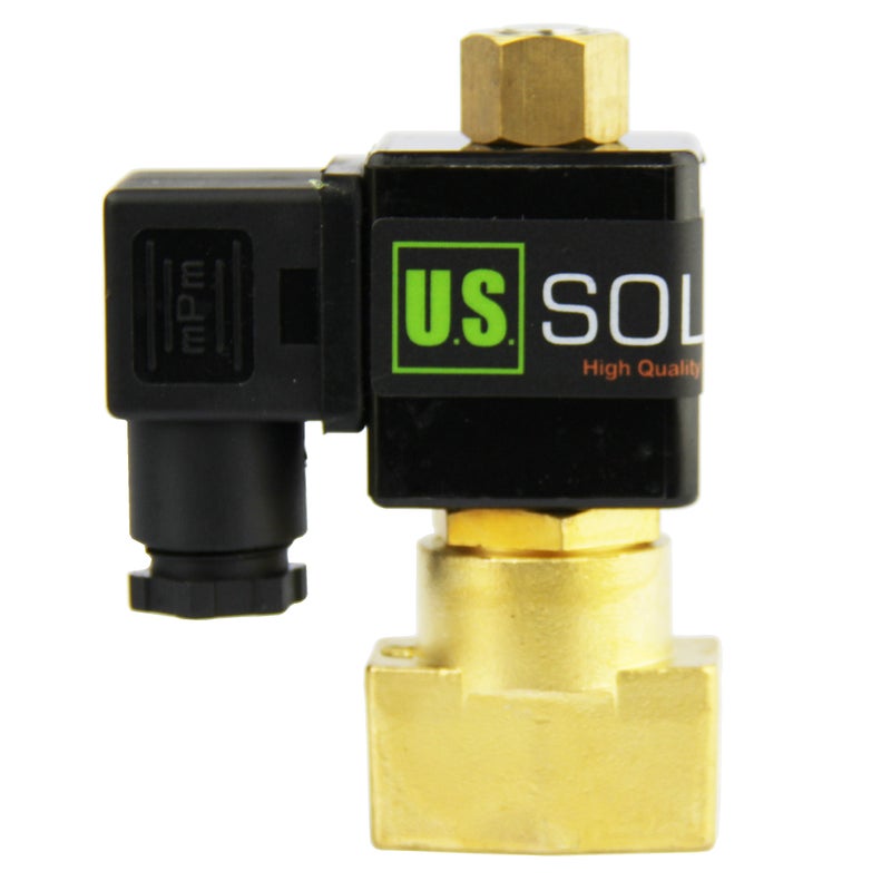 U.S. Solid 1/4" Brass 12V DC Electric Solenoid Valve NPT NBR Seal Normally Open (Air, Non-potable Water) - Image 3